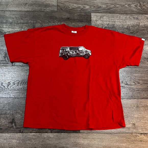 Vintage Upper Playground Red Graffiti Van T-Shirt Made in USA - Men's Size 2XL - Picture 1 of 6